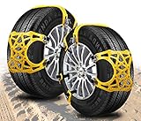 Zento Deals Premium Quality Car Snow Chains Durable 6 Pieces All Season and Terrain Anti-Skid Car, SUV, and Pick Up Tire Chains