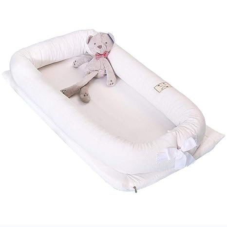 baby bassinet for bed portable baby lounger for newborn crib breathable and sleep nest with pillow