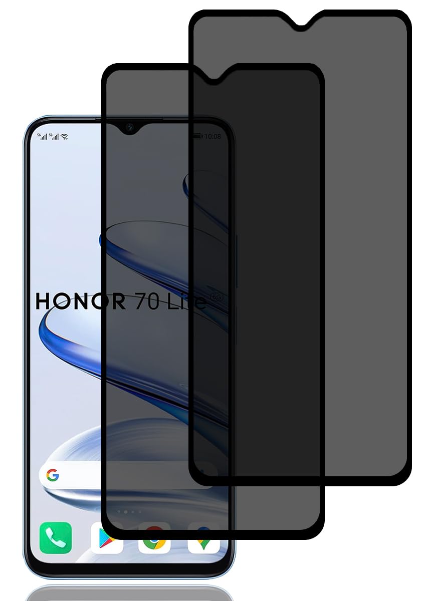 BCHKLAI Privacy Screen Protector for Honor 70 lite [2 Pack], Anti-Spy Tempered Glass Film, 9H Hardness, Anti Scratch, Anti Fingerprint, High Sensitivity, Anti-Spy Screen Protector for Honor 70 lite