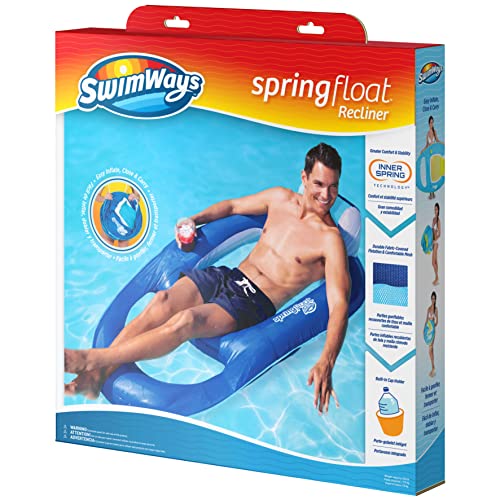 SwimWays Spring Float Recliner Swim Lounger For Pool Or Lake Dark