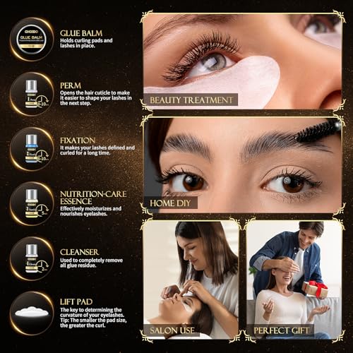 Lash Lift & Brow Lamination Kit 2-in-1, Professional DIY Eyelash Perm for Home Use & Salon, Long-Lasting Curl Effect Up to 8 Weeks - Easy Application