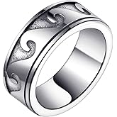 Jude Jewelers 8mm Stainless Steel Retro Vintage Ocean Sea Wave Tide Style Wedding Band Ring