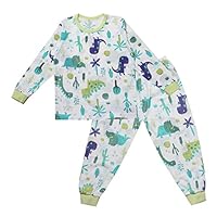 OllCHAENGi Toddler Kids Boys Girls Cotton Pajama Set Long Sleeve 3T-14Y Dinosaur Friends (110(4T-5T))