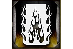 AIRSICK STENCILS Flames 11 AirSick Airbrush Stencil Art Design Template