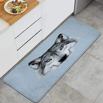 Amazon Ninehasa キッチンマット 洗える 45 1cm 凝視とオオカミの肖像画崇高な動物のイラスト犬の獣 キッチンマット 滑り止め 柔らかく おしゃれ 台所 マット お手入れ簡単 Ninehasa キッチンマット 通販