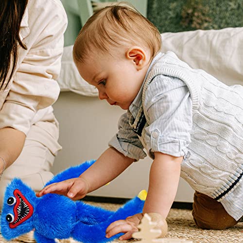 Huggy Wuggy Plush Toy, Blue Soft Poppy Playtime Horror Game Stuffed Doll, 15.7 inches Funny and Scary Cuddle Pillow Gifts for Children