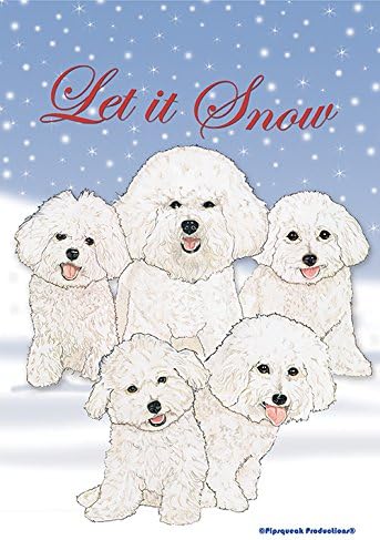 Best of Breed Bichon Snow Bunnies C497 - Pipsqueak Productions Christmas Garden Flag