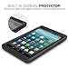 MoKo Case for All-New Amazon Fire 7 Tablet (7th Generation, 2017 Release Only) - [Heavy Duty] Shockproof Full Body Rugged Hybrid Cover with Built-in Screen Protector for Fire 7, Black