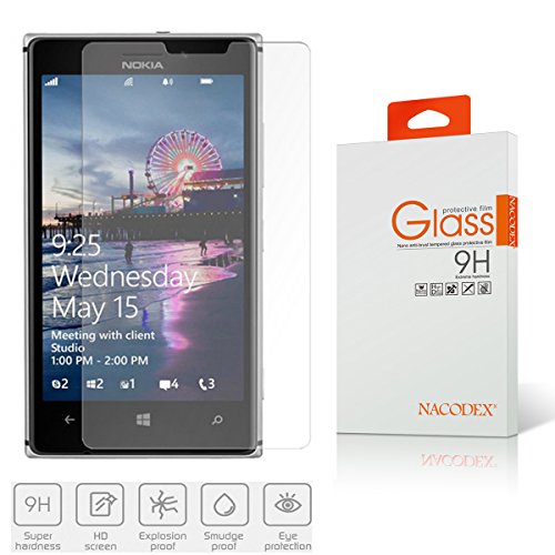 Nacodex Premium Real Tempered Glass Film Screen Protector for Nokia Lumia 925 - Protect Your Screen from Scratches - Retail Package - Ultra Thin｜2.5D Border