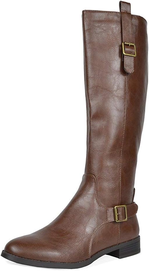 TOETOS Women's Knee High Winter Riding Wide Calf Boots