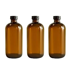GPK4ALL 16oz 473ml Amber Boston Round Bottle with