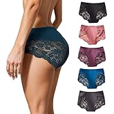 Jeserom Lace Hipster Panties for Women Sexy Midi Rise Underwear Ladies Plus size Cheeky Panty