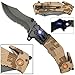 Snake Eye Tactical Tactical 5-in-1 Multitool Pocket Rescue Combat Knife with Line Cutter, Belt Clip, LED Light, Belt Cutter and Window Breaker USMC Marine Corps Multi Tool Spring Assisted