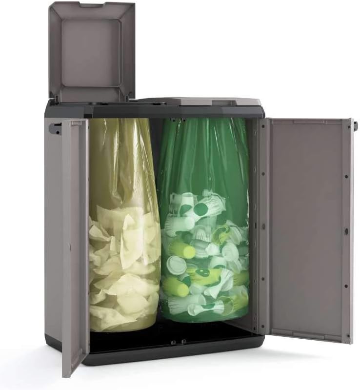 Keter 9736000 Split Recycling Basic 68x39x85 cm grey Amazon.co