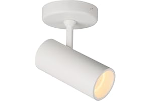 A AISILAN Aisilan 12W LED Ceiling Spotlight Indoor, Adjustable Angle Anti-Glare Wired Spot Light, Directional Lighting for Living Room and Artwork, Natural Light 4000K, White Aluminum, CRI 97