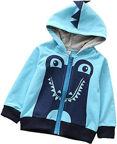 Unisex Boys Grils Kids Monster Dinosaur Shark Cotton Hoodies Zip-up Sweatshirt Jacket