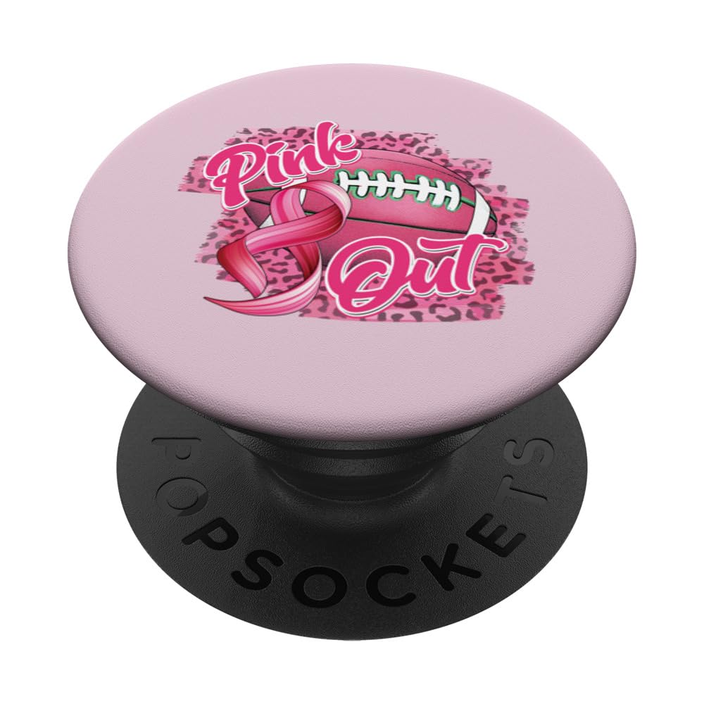 Football Support Breastcancer Awareness Women Breast Cancer PopSockets Swappable PopGrip