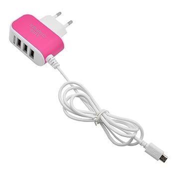 USB Ladegerät,3.1A USB Netzteil,3 Port Ladegerät mit Draht,EU Stecker Wandladegerät für Smartphones, Samsung Galaxy, HTC, Hua