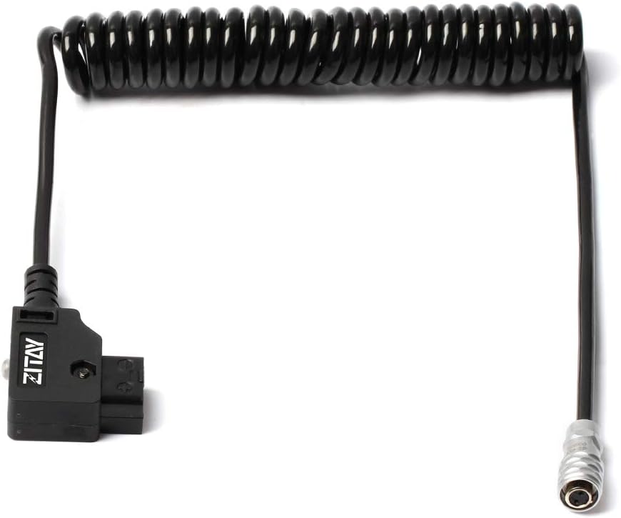 ZITAY D-Tap to BMPCC 4K 6K Power Cable for Blackmagic Pocket Cinema Camera 4K 6K Pro V Mount Battery Coiled Cord
