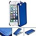 iPhone SE Case, GreatShield Shift CX Carbon Fiber Design Flip Leather Cover for Apple iPhone SE 5S 5 - Blue