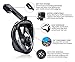 Full Face Snorkel Mask - Ultrustar GoPro Compatible Anti-Fog Design 180° Panoramic View Easy Breathe Snorkel Mask with Adjustable Head Straps