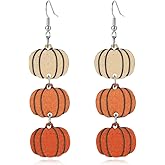 Thanksgiving earrings Handmade Autumn Turkey Chicken Pumpkin Sunflower Maple Leaf Wood Earring for Women Thanksgiving Day Jewelry Gift