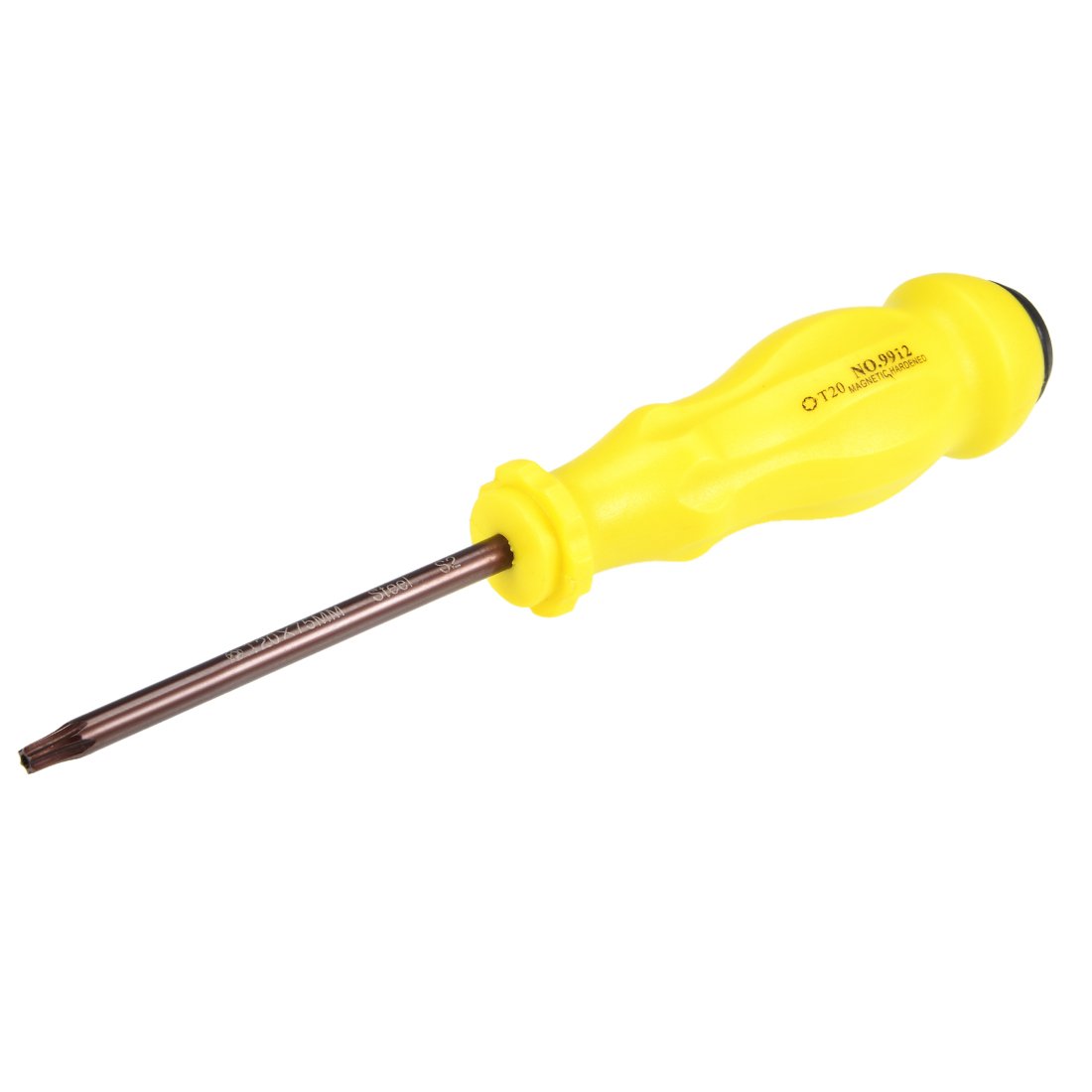 Sourcingmap Torx Screwdriver, T20 Security Magnetic Star Screw Driver with 3" S2 Shaft and Non-Slip Yellow Handle