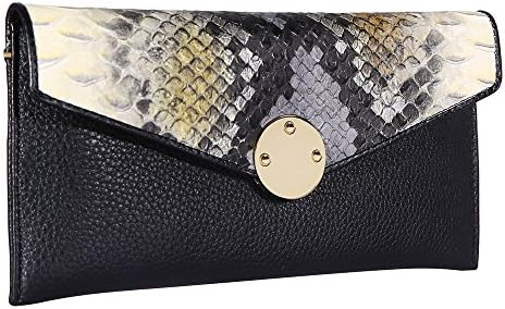 HisLee RFID Blocking Womens Wallets Long Purse Genuine Leather For Credit Card Bags