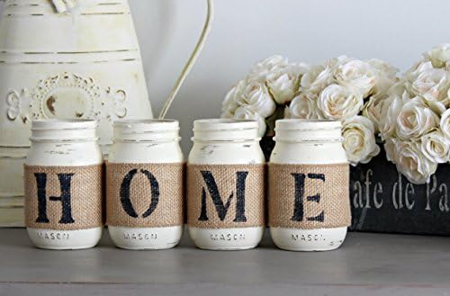 Home Rustic Burlap Decorative Mason Jars for Housewarming Gift