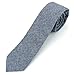 Proper Materials Men's Chambray Cotton Skinny Necktie Tie Textured Distressed Style - 10 - Navy
