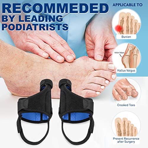 2 in 1 Bunion Corrector | Orthopedic Big Toe Straightener | Bunion Relief | 100% Adjustable Bunion Splint | Strong and Gentle Correction | Original Design (1 Pair Splints)