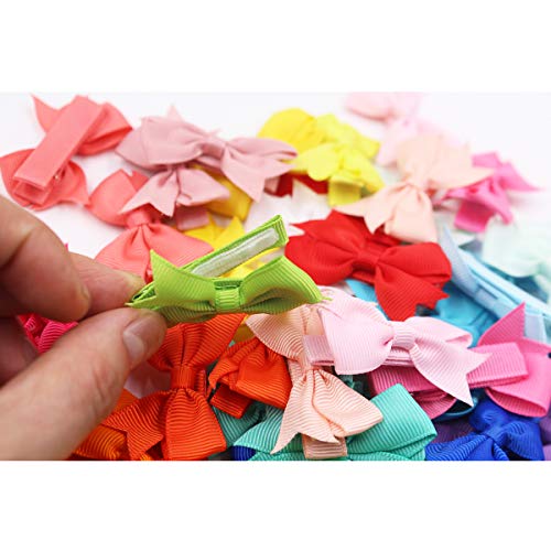 50PCS Hair Bows Clips for Fine Hair 2inch Tiny Grosgrain Ribbon Baby Bows Alligator Hair Clips Fully Lined for Infants Newborns Toddlers