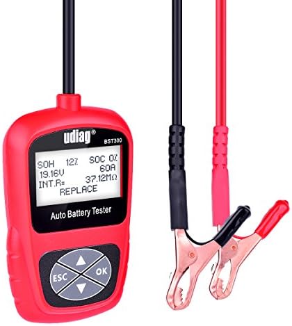 Udiag Car Battery Tester, BST300 Professional 12V Automotive Load Battery Tester Digital Analyzer for Battery Test, Cranking Test and Charging Test for Car Red