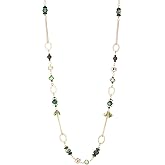 Dazylleco Long Gold Boho Necklaces for Women Beaded Statement Chain Long Necklace Gold Costume Jewelry Birthday Gifts for Her