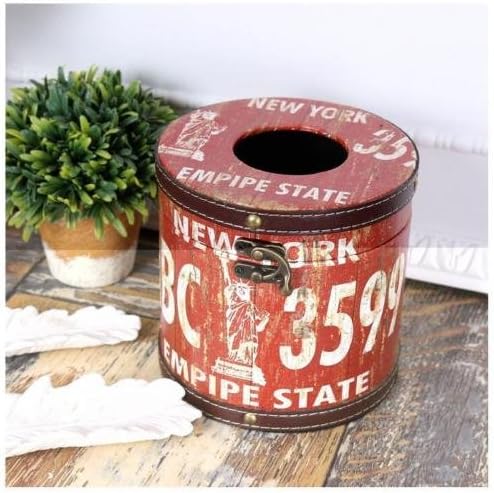 Vintage Holder Box Cover Facial Tissue Paper Waterproof Case For Home Car Office Can Put It On Your Workplace, Nightstand In Bedroom Etc (newyork)