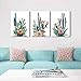 Wall Art for living room Canvas Prints Artwork bathroom Wall Decor Simple Life Green plants cactus Picture Watercolor painting 3 Pieces Framed bedroom wall decorations Office Works Home Decoration