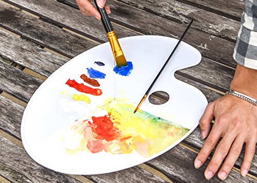 Art Paint Brush Set, UnityStar 15 PCS LONG HANDLE Artist Brushes with Carrying Case & Pop-up Stand for Acrylic Watercolor Oil Paint Face Painting