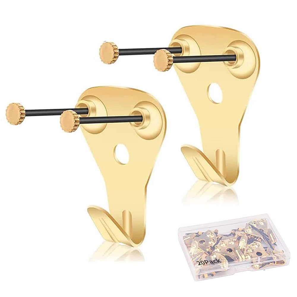 20Pack 50 lbs Picture Hooks for Hard Walls Heavy Duty Picture Hook Picture Hanging Hooks Photo Frame Hooks Picture Hangers with Nails,Holds 75 lbs