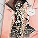 Fashion Jewelry Bridal and Chic Long Imitation Pearl Clover Strand Necklace (Black Clover)