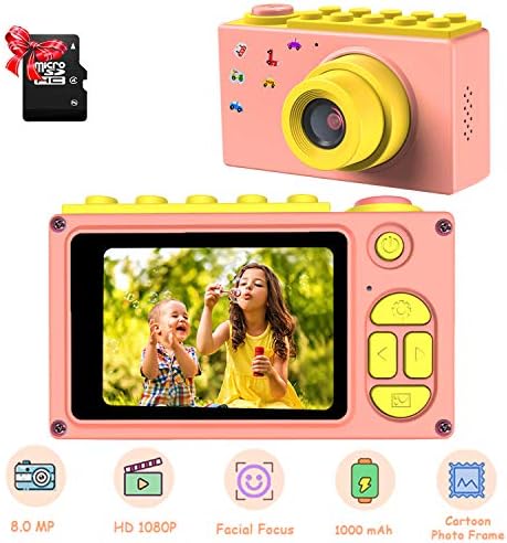 ShinePick Kids Digital Camera, Mini 2 Inch Screen Children's Camera 8MP HD Digital Camera with Micro SD Card(Pink) 1 51EPw8UmnsL. AC