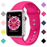 Booyi Sport Band for Apple Watch 38mm 42mm, Soft Silicone Replacement Bands for iWatch Apple Watch Series 3,2,1