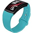 NAHAI Compatible with Samsung Gear Fit 2 & 2 Pro Soft Silicone Sport Loop Watch Band, Teal, 21mm, Small