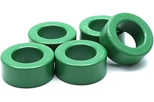 Xiaoyztan 5 Pcs Iron Toroid Ferrite Core Powder Inductor Ferrite Rings, Green Painted, 1.2"x0.7"x0.5"
