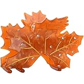 Maple Leaf Hair Clips,Cute Acetate Hair Clip,Leaf Claw Clips for Women,Brown