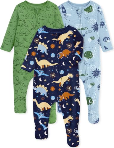 Yoofoss Organic Cotton Baby Pajamas 3-Pack Footed Sleepers