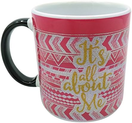 TMD Holdings Aztec All About Me Glitter Ceramic Coffee Mug, 22 oz, Multicolor