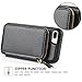 ZVE iPhone 8 Plus/7 Plus Wallet Case, 5.5 inch, Zipper Wallet Pocket Purse with Credit Card Holder Slot, Protective Case Cover - Black