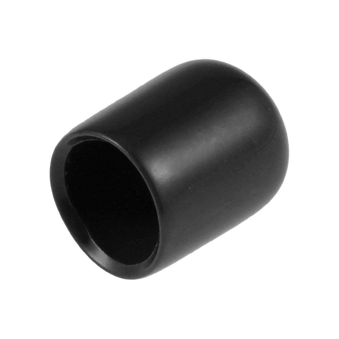 sourcing map 80pcs Rubber End Caps 9.5mm(3/8") ID Vinyl Round End Cap Cover Screw Thread Protectors Black