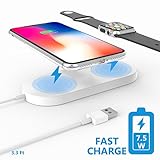 Apple Watch Charger,Belkertech Qi-Standard 2 in 1 Wireless Fast Charger to Power Your New iPhone and Apple Watch Simultaneously,Compatible with iPhone X/8/8 Plus and Apple Watch,Samsung Series