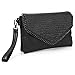 BMC Womens Textured Faux Leather Metal Accent Multi Compartment Clutch Handbag